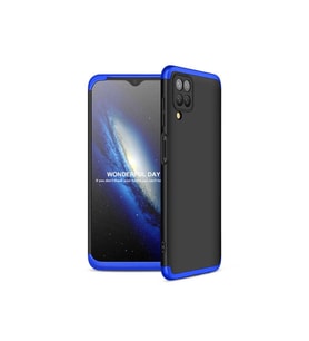Samsung Galaxy M12 Uyumlu Kılıf Zore Ays Kapak (Siyah-Mavi)