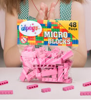 48 Parça Eğitici Mikro Blok (Pembe)