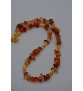 STONEAGE YEMEN AKİĞİ DOĞALTAŞLI KOLYE (Altın / Dore)