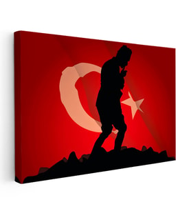 Kanvas Tablo Atatürk Kocatepe Grafik Silüet Atatürk Tablosu Ev Ofis Duvar Dekoru