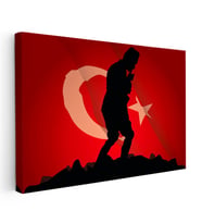Kanvas Tablo Atatürk Kocatepe Grafik Silüet Atatürk Tablosu Ev Ofis Duvar Dekoru