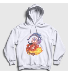 Presmono Unisex Beyaz Aang Anime Avatar The Last Airbender Kapüşonlu Sweatshirt 262091tt