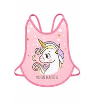 Kız Bebek Pembe Unicorn Desenli Su Geçirmez Önlük