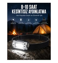 Mey İthalat® Kafa Lambası Kamp Feneri Balıkçı Feneri Başlıklı Suya Dayanıklı