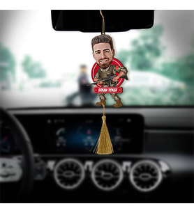 Kişiye Özel Komando Karikatürlü Ahşap Dikiz Ayna Araba Süsü