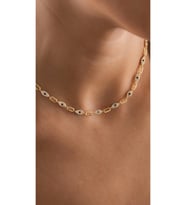 Göz Göz Sıra Lacivert Taşlı Gümüş Kolye (Gold)