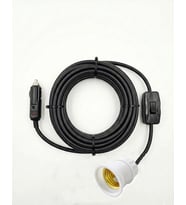 Araç Çakmaklık Grişli  E27 Duylu Anahtarlı Araç Seyyar Kablo Çakmaklık Fşli 12V/16A 2 X1,5mm TTR Bakır 10 Mt-Siyah