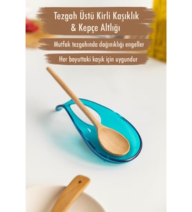 Akrilik Aquamarin Tezgah Üstü Kirli Kaşıklık & Kepçe Altlığı