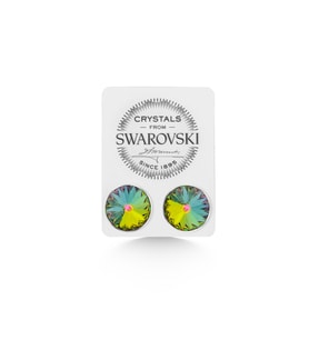 Union Swarovski Crystal Kadın Vitrail Medium Taşlı 12mm Çivili Gümüş Küpe