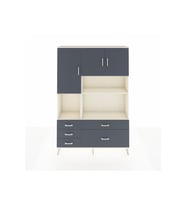 Arges Gardrop 8 Raflı 5 Çekmeceli 3 Kapaklı 132x30x195 Aytaşı-Antrasit