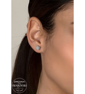 Union Swarovski Zirconia Kadın Pırlanta Montür Gümüş Küpe