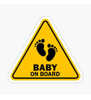 Arabada Bebek Var Sticker oto Yapıştırma Etiket 18cm MD11