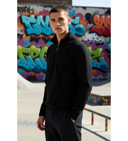 Erkek Dik Yaka Fermuarlı Standart Kol Polar Sweatshirt Fonksiyonel Dayanıklı Kaliteli Spor