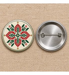Nakıştan Yıldız Filistin Temalı 58 mm İğneli Rozet
