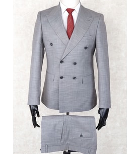 Jan Carlucci Kruvaze Slim Fit Sivri Yaka-Çift Yırtmaç Gri Drop 6 Takım Elbise