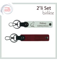 Minnoş Pati Deseniyle, Sevdiklerine Özel, Kişisel Anahtarlık Hediyesi, Beyaz-Bordo