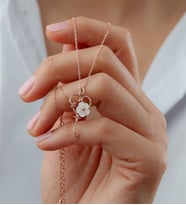 Saklı Takı 925 Ayar Gümüş Sedefli Gül Anahtar Kolye