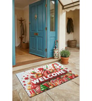Valerine Life Kapı Önü Paspası 45x70cm Kaymaz Taban Dekoratif iç Dış Mekan Yılbaşı Baston ve Yuvar