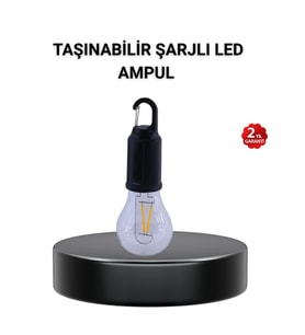 Mey İthalat® Taşınabilir Şarjlı LED Kamp Lambası – Type-C Girişli ve Kancalı Tasarım