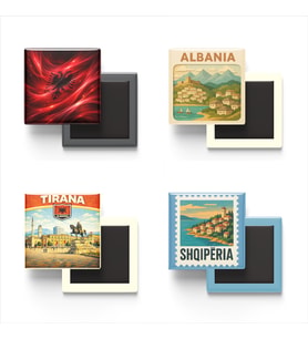 Buzdolap Magnetleri - Arnavutluk Tiran - Albania - 4'lü Set Magneti