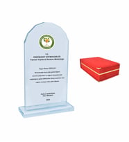 Kristal Cam Plaket Kadife Kutu 04 (Kırmızı)