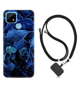 Realme C11 C21 C21Y C25Y C11 2021 Kılıf Boyun Askılı Silikon Blue Foid 1628