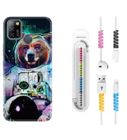 INFINIX Smart 4 5 6 Zero 8 S5 Pro Kılıf Kablo Koruma Spiral Silikon Astronot Panda 1755