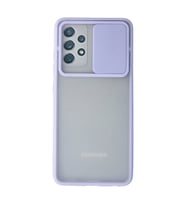 Samsung Galaxy A72 Kılıf Palm Buzlu Kamera Sürgülü Silikon - Lila