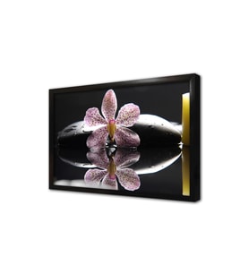Spa Taşları ve Orkide Çerçeveli Mdf Tablo