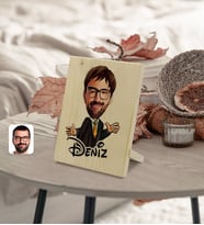 BK Gift Kişiye Özel İsimli Erkek Avukat Karikatürlü Dekoratif Ahşap Çerçeve Model 3