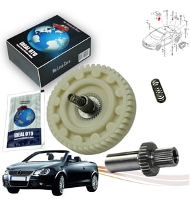 VW EOS 1F7 1F8 Panoromik Sunroof Cam Tavan Motorunun Dişli Tamir Seti