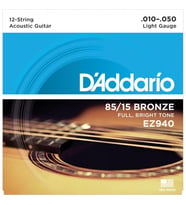 D'Addario EZ940 EZ Serisi Akustik Gitar Tel Seti (Light - 85/15 Bronze - 10-50)