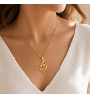 Kişiye Özel 925 Ayar Gümüş Kalp Tasarım İsim Kolye (Gold)