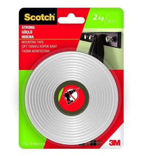 3M™ Scotch® Güçlü Çift Taraflı Köpük Bant (19mm x 5m) (Standart)