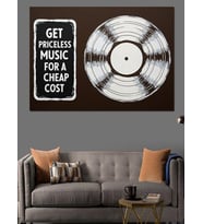 Plak Müzik Temalı Dekoratif Kanvas - Mdf Ahşap Tablo