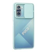 Durukar® Poco F3 Kılıf Palm Buzlu Kamera Sürgülü Silikon - Turkuaz