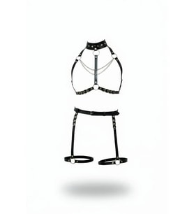 Mulvxbrf Brf02 Siyah Harness Takım Zincir Detaylı Metal Halkalı - Brf1081 (Mulvix)