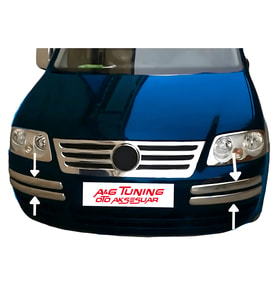 VW Caddy Krom Ön Tampon Kaşı 4 Prç 2003-2010 Paslanmaz Çelik