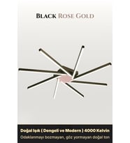 Zenit 8 Rose Gold LED Tavan Avize – Kumandalı Dim Edilebilir – Aşağı Işık