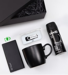 Kişiye Özel 10.000 Mah Siyah Renk Powerbank & 32Gb Usb Bellek & Siyah Mat Kupa & Erkek Deodorant Hediye Seti