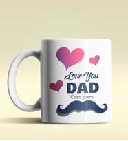 Kişiye Özel Love You Dad Tasarımlı Beyaz Kupa Bardak