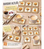 Kavonozda Çiçekler 7x7 – 6’lı Set Dekoratif Kare Tasarım
