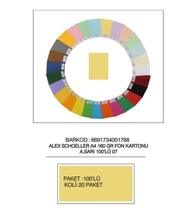 Alex Schoeller Fon Kartonu 160 GR A4 07 A Sarı