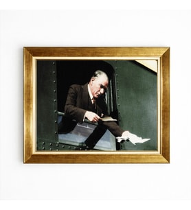 Tablore Atatürk Yurt Gezisi Tren Penceresi İkonik Fotoğraf Çerçeveli Tablo