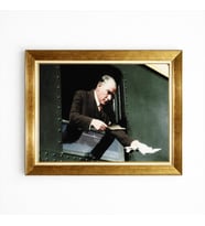 Tablore Atatürk Yurt Gezisi Tren Penceresi İkonik Fotoğraf Çerçeveli Tablo