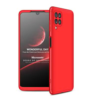 Microsonic Samsung Galaxy M22 Kılıf Double Dip 360 Protective Kırmızı