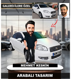Kendi Aracınızla Size Özel Arabalı Karikatür Biblo
