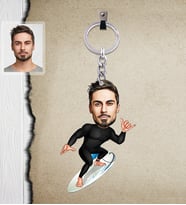 Kişiye Özel Sporcu Karikatürlü  Ahşap Anahtarlık Bay-10-Eco