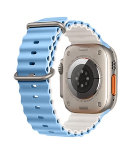 E2M APPLE WATCH 42-44-45-49MM KRD-28 OCEAN ÇİFT RENKLİ AÇIK MAVİ KORDON