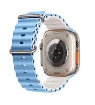 E2M APPLE WATCH 42-44-45-49MM KRD-28 OCEAN ÇİFT RENKLİ AÇIK MAVİ KORDON